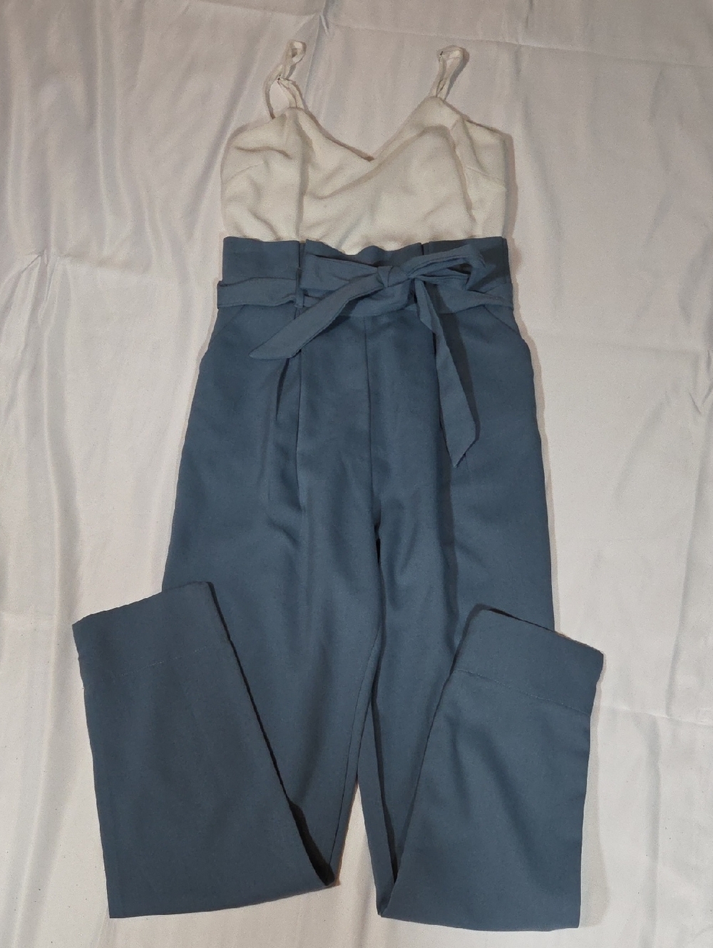 Windsor Blue And White Jumpsuit Size Small Zipper On Side